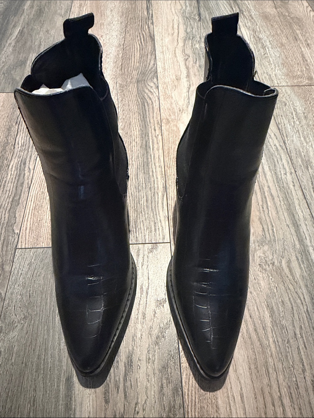 Classic Black Pointed Heeled Ankle Boots